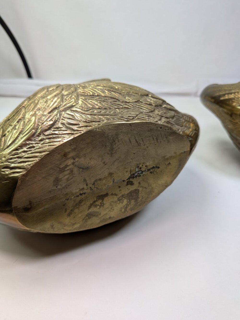Vintage Brass Swan Vase Planter - Set of 2 - Picture 8 of 15